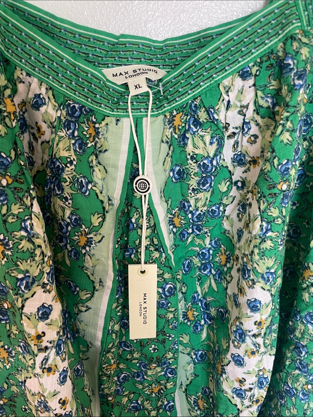 Max Studio Green Floral Square-Neck Camisole - Picture 2 of 3
